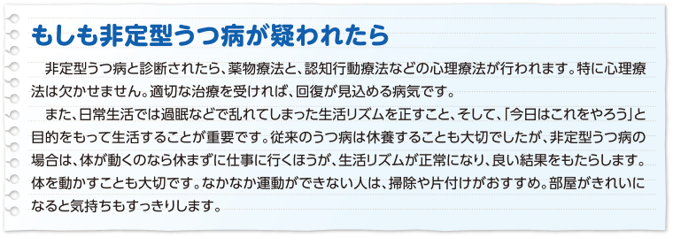 もしも非定型うつ病が疑われたら