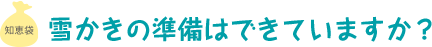 雪かきの準備はできていますか?
