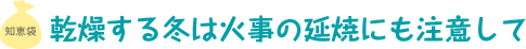 乾燥する冬は火事の延焼にも注意して