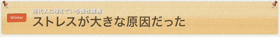 現代人に増えている慢性腰痛 ストレスが大きな原因だった