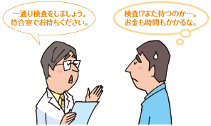 一通り検査をしましょう。待合室でお待ちください。