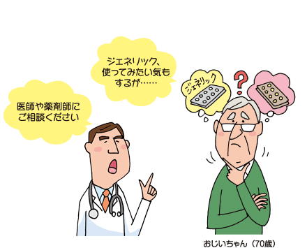 「ジェネリック、使ってみたい気もするが…」「医師や薬剤師にご相談ください」
