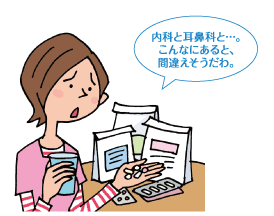 内科と耳鼻科と…。こんなにあると、間違えそうだわ。
