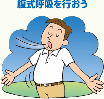腹式呼吸を行おう