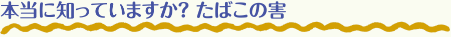 本当に知っていますか？ たばこの害