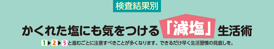 検査結果別 かくれた塩にも気をつける「減塩」生活術