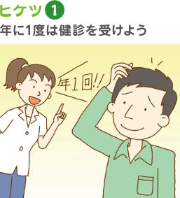 ヒケツ1 年に1度は健診を受けよう