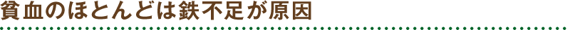 貧血のほとんどは鉄不足が原因