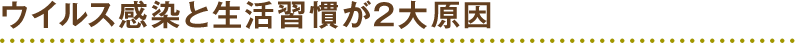 ウイルス感染と生活習慣が2大原因