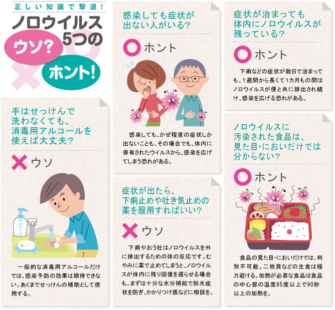 正しい知識で撃退!ノロウイルス5つのウソ?ホント!