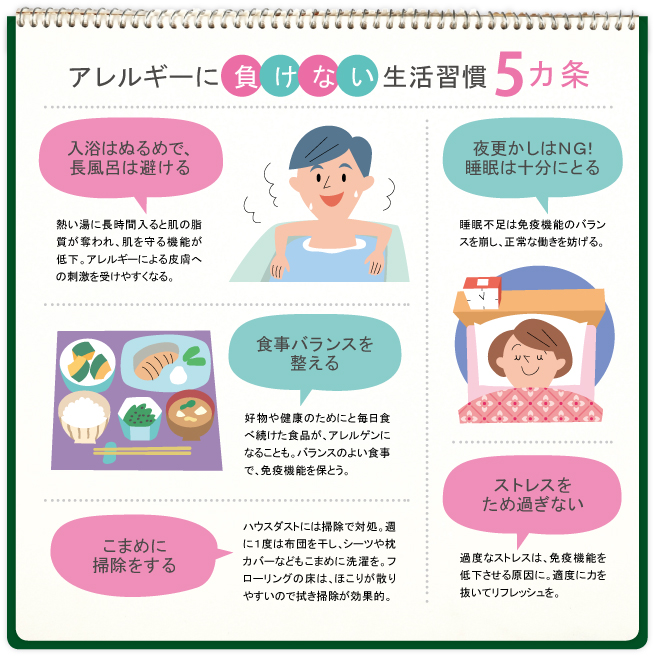 アレルギーに負けない生活習慣5ヵ条