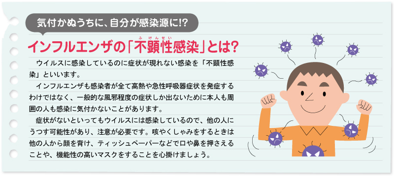 気付かぬうちに、自分が感染源に!?インフルエンザの「不ふ顕けん性せい感染」とは?
