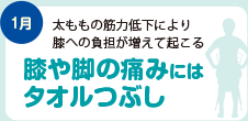 膝や脚の痛みにはタオルつぶし