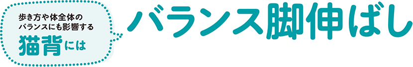 歩き方や体全体のバランスにも影響する猫背には バランス脚伸ばし