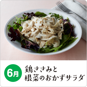 6月 鶏ささみと根菜のおかずサラダ