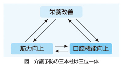 （図）介護予防の三本柱は三位一体